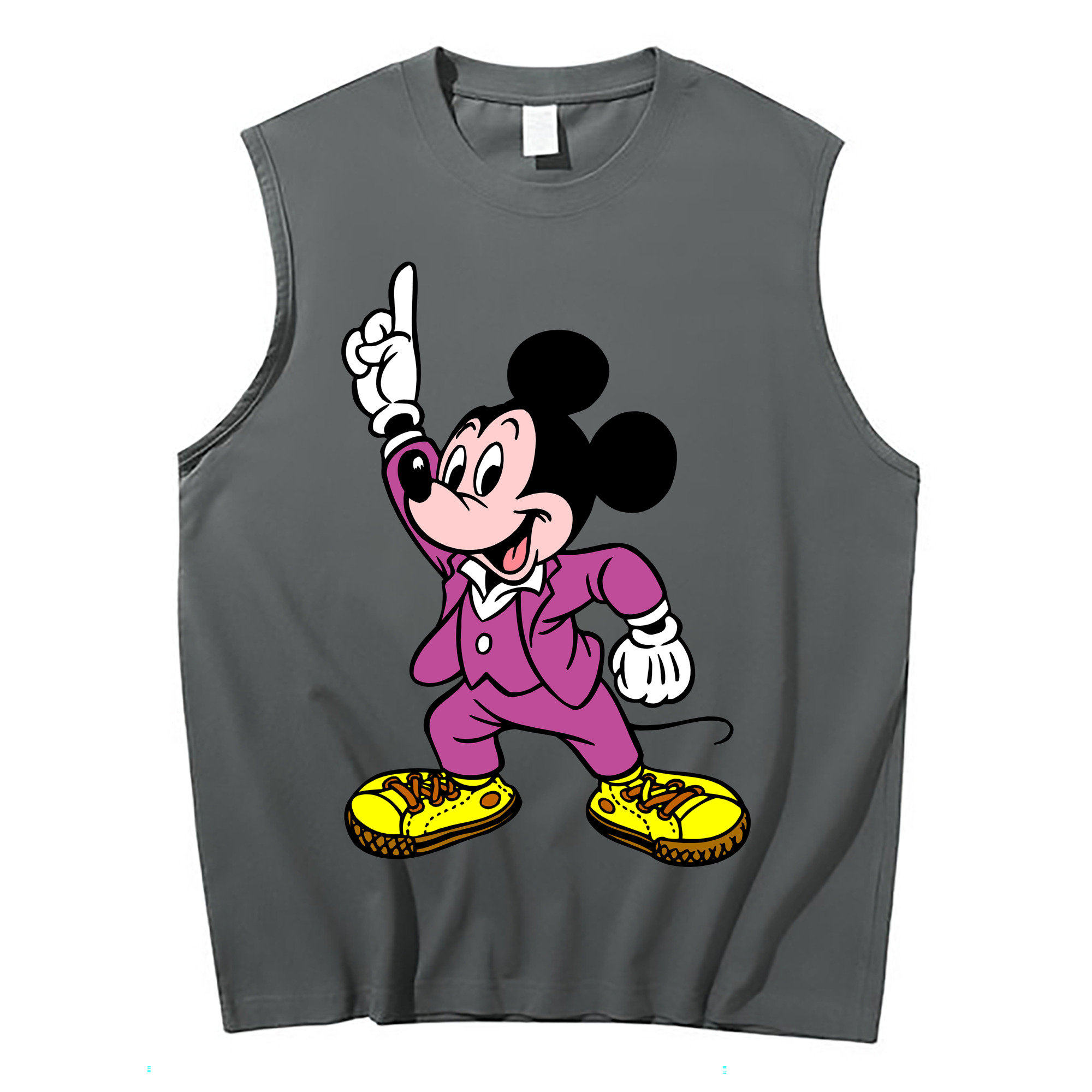 ミッキーマウス Mickey Mouse コットン100％タンクトップ（フロントプリント）